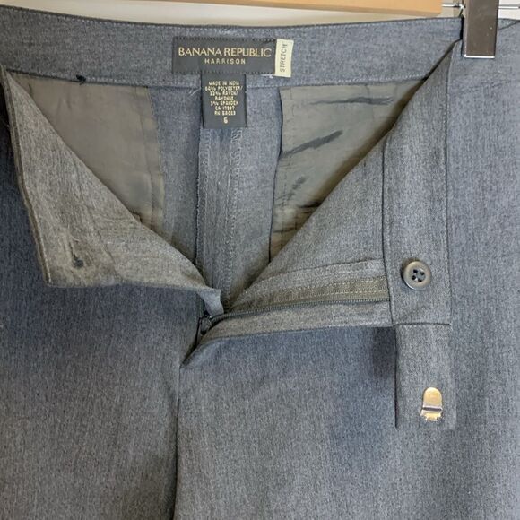 Banana Republic Harrison Gray Stretch High Rise Straight Leg Dress Pants Size 6 - Picture 6 of 13
